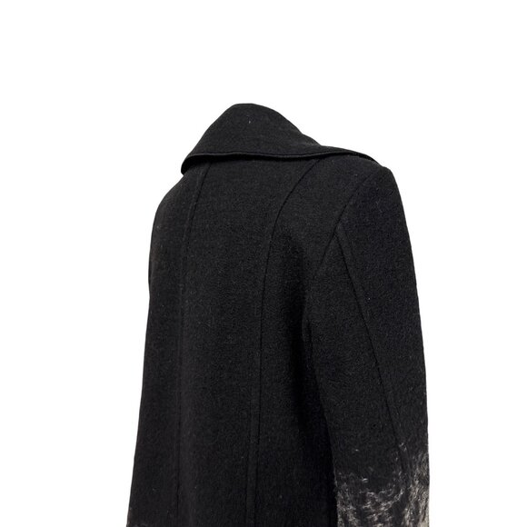 Tribal Wool Blend Black and Leopard Ombre Button-Up Coat Size 2 - Picture 10 of 13